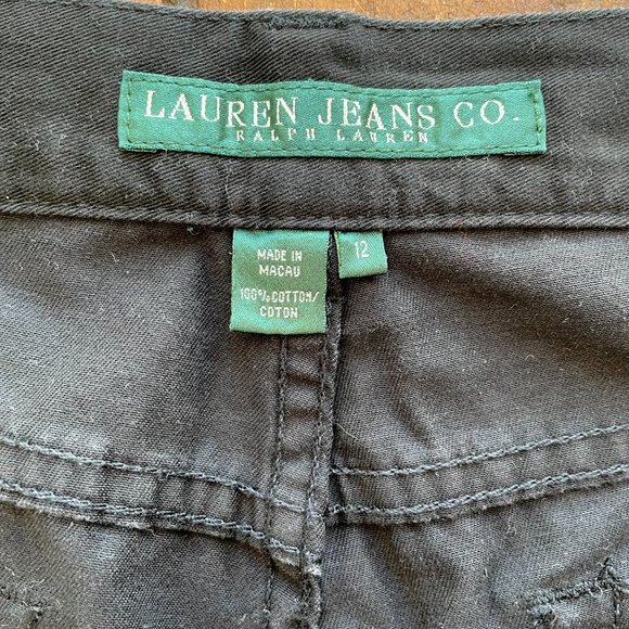 Lauren Slacks Black Cotton Straight Leg Sz 12 - Picture 5 of 11